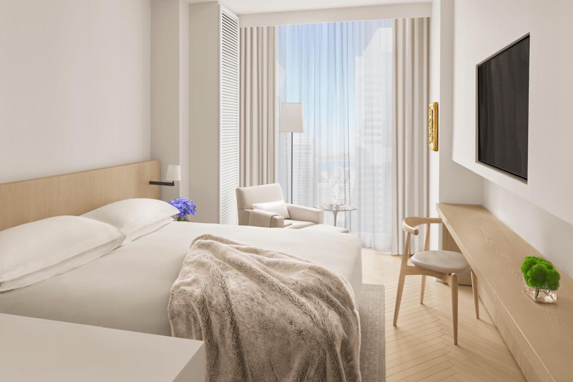 Quarto Deluxe com Cama King-size, Vista da Cidade e Chuveiro Acessível a Cadeirantes - Acessível para Hóspedes com Mobilidade Reduzida